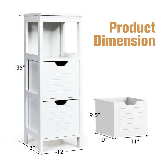 Bathroom Wooden Floor Cabinet Multifunction Storage Rack Stand Organizer-Black LuxuryLifeWay Online Store