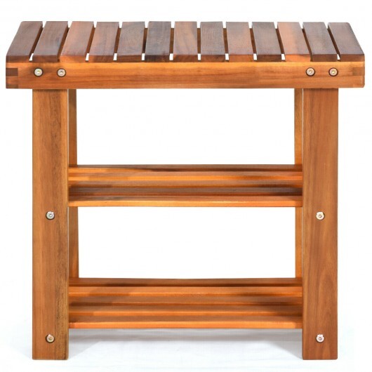 3-Tier Wood Shoe Rack 19' Shoe Bench Boots Organizer LuxuryLifeWay Online Store