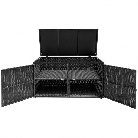 88 Gallon Garden Patio Rattan Storage Container Box-Black - Color: Black LuxuryLifeWay Online Store