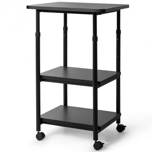 3-tier Adjustable Printer Stand with 360 Swivel Casters-Brown LuxuryLifeWay Online Store
