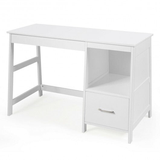 47.5 Inch Modern Home Computer Desk with 2 Storage Drawers-White LuxuryLifeWay Online Store