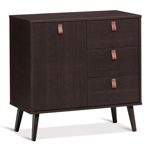 3-drawer Sideboard Storage Display Cabinet-Brown LuxuryLifeWay Online Store