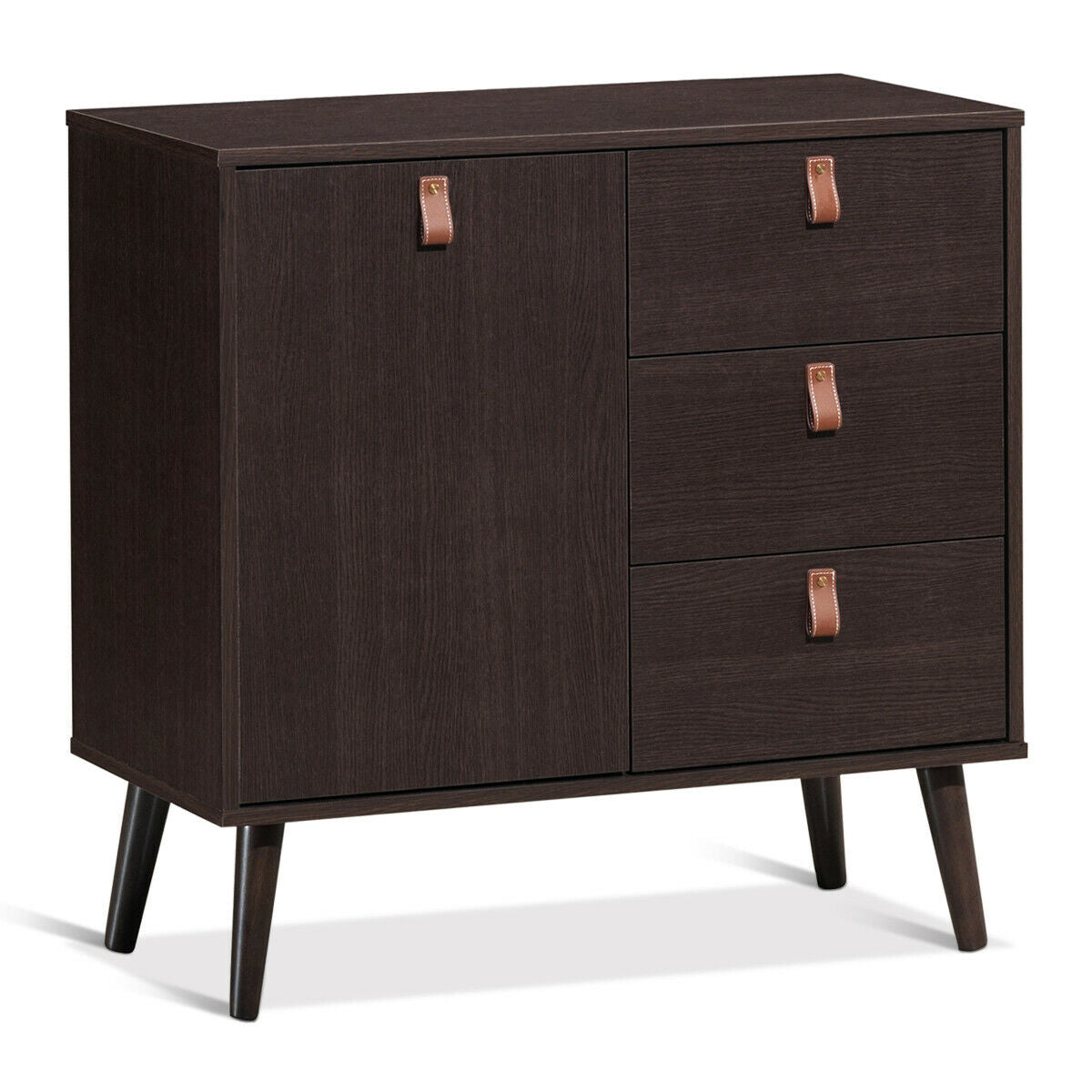 3-drawer Sideboard Storage Display Cabinet-Brown - Color: Brown LuxuryLifeWay Online Store
