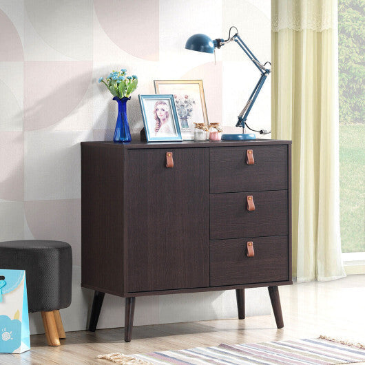 3-drawer Sideboard Storage Display Cabinet-Brown LuxuryLifeWay Online Store