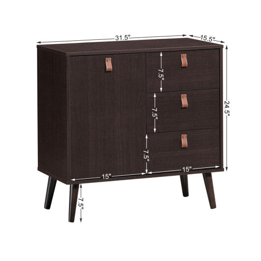 3-drawer Sideboard Storage Display Cabinet-Brown LuxuryLifeWay Online Store
