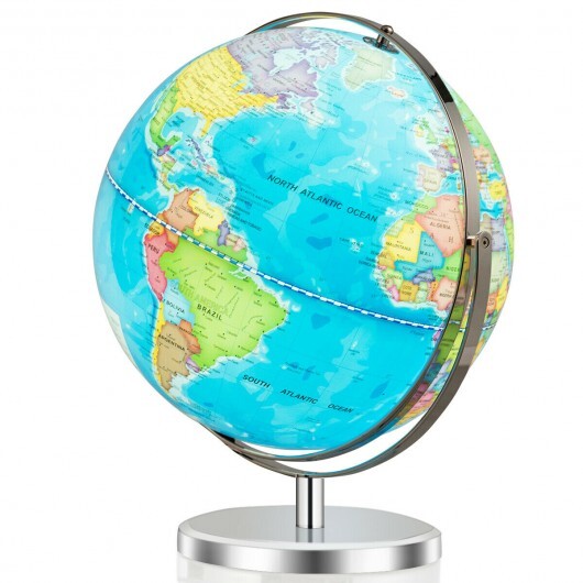 13 Inch Illuminated World Globe 720 Rotating Map with LED Light LuxuryLifeWay Online Store