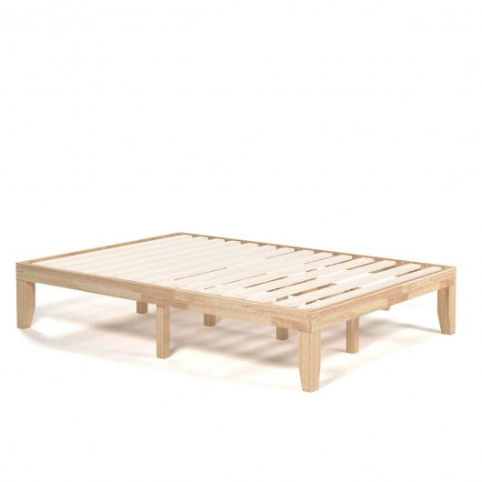 14 Inch Full Size Wood Platform Bed Frame with Wood Slat Support-Brown LuxuryLifeWay Online Store