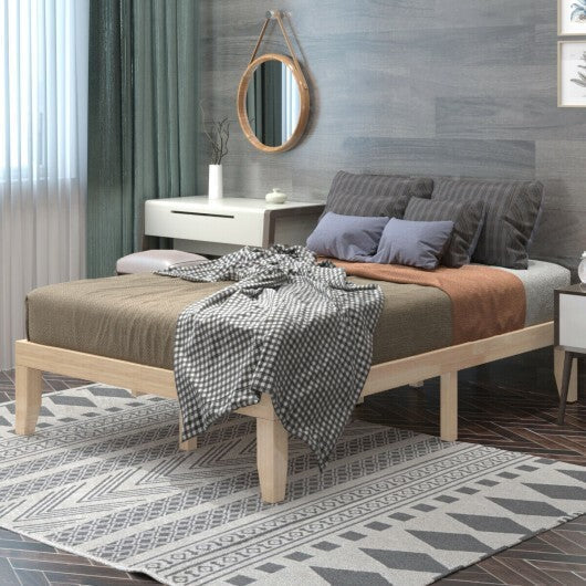 14 Inch Full Size Wood Platform Bed Frame with Wood Slat Support-Brown LuxuryLifeWay Online Store