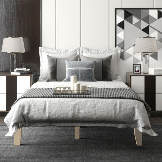 14 Inch Full Size Wood Platform Bed Frame with Wood Slat Support-Brown LuxuryLifeWay Online Store