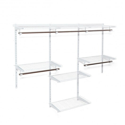 Adjustable Wall Mounted Closet Rack System with Shelf - Color: White LuxuryLifeWay Online Store