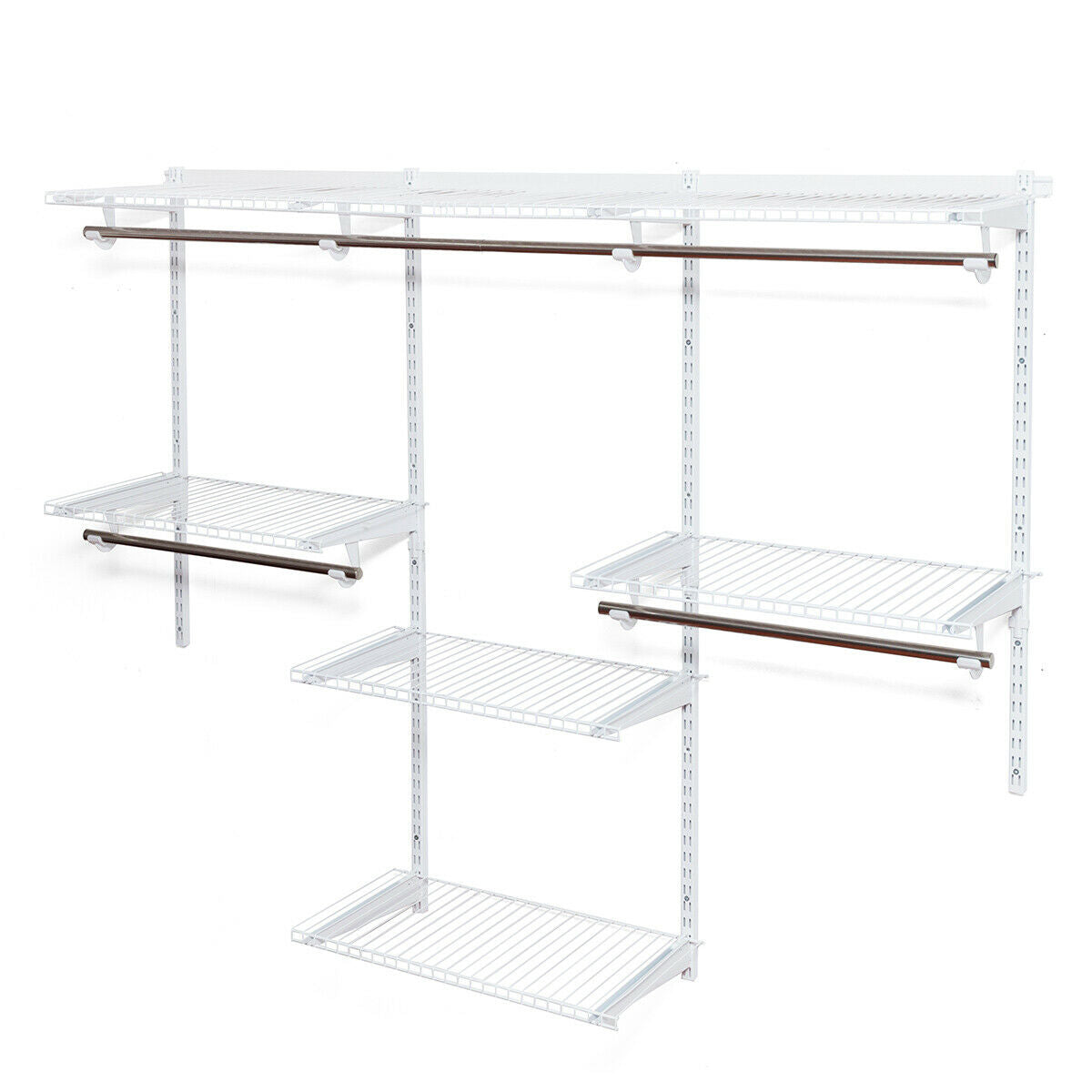 Adjustable Wall Mounted Closet Rack System with Shelf - Color: White LuxuryLifeWay Online Store