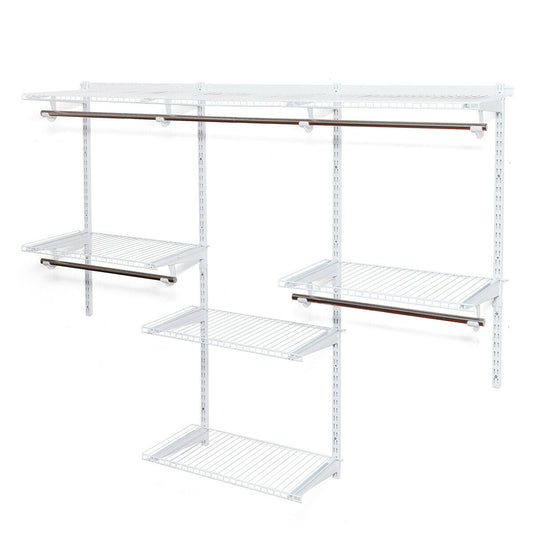 Adjustable Wall Mounted Closet Rack System with Shelf - Color: White LuxuryLifeWay Online Store