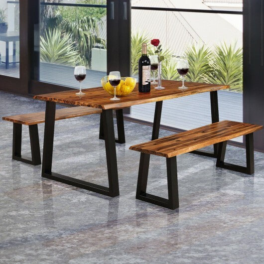 Solid Acacia Wood Patio Bench Dining Bench Seating Chair LuxuryLifeWay Online Store