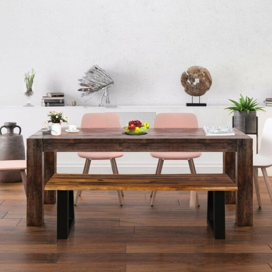 Solid Acacia Wood Patio Bench Dining Bench Seating Chair LuxuryLifeWay Online Store