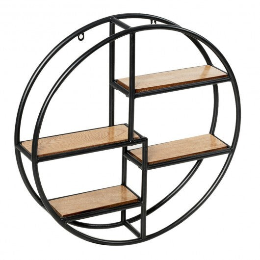 Hanging Storage Shelf Circular Wall-Mounted 4-Tier Rack