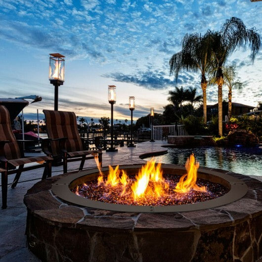 36 inch Round Steel Fire Pit Ring Line for Outdoor Backyard - Color: Black LuxuryLifeWay Online Store