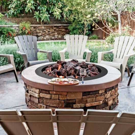 36 inch Round Steel Fire Pit Ring Line for Outdoor Backyard - Color: Black LuxuryLifeWay Online Store