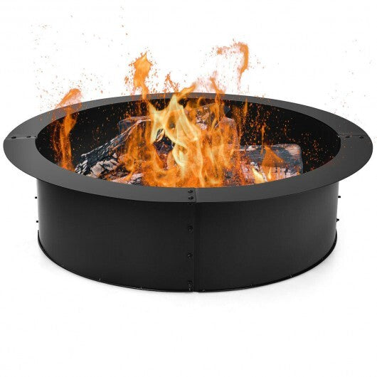 36 inch Round Steel Fire Pit Ring Line for Outdoor Backyard - Color: Black LuxuryLifeWay Online Store