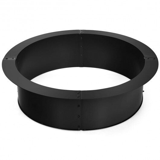 36 inch Round Steel Fire Pit Ring Line for Outdoor Backyard - Color: Black LuxuryLifeWay Online Store