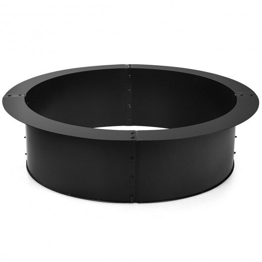 36 inch Round Steel Fire Pit Ring Line for Outdoor Backyard - Color: Black LuxuryLifeWay Online Store
