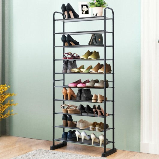 10-Tier Free-Standing Metal Frame Shoe Rack LuxuryLifeWay Online Store