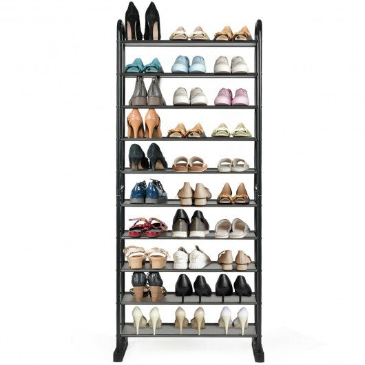 10-Tier Free-Standing Metal Frame Shoe Rack LuxuryLifeWay Online Store
