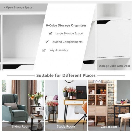 Free Standing 9 Cube Storage Wood Divider Bookcase for Home and Office-White LuxuryLifeWay Online Store