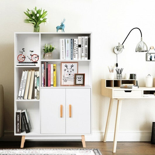 Free Standing Pantry Cabinet with 2 Door Cabinet and 5 Shelves LuxuryLifeWay Online Store
