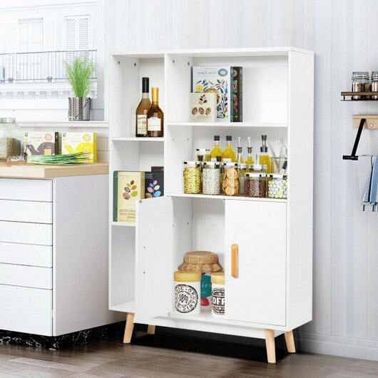 Free Standing Pantry Cabinet with 2 Door Cabinet and 5 Shelves LuxuryLifeWay Online Store