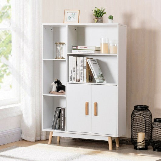 Free Standing Pantry Cabinet with 2 Door Cabinet and 5 Shelves LuxuryLifeWay Online Store
