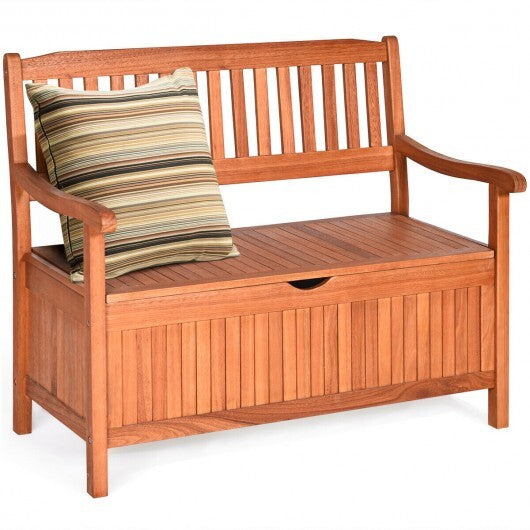33 Gallon Wooden Storage Bench with Liner for Patio Garden Porch LuxuryLifeWay Online Store
