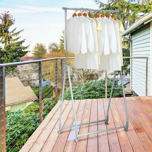 Extendable Foldable Heavy Duty Clothing Coat Rack Stand with Hanging Rod LuxuryLifeWay Online Store