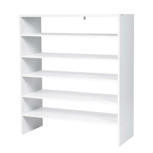 3 Pieces 31-Inch Stackable Multi-Shape Shoe Rack-Brown