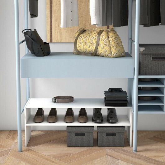 3 Pieces 31-Inch Stackable Multi-Shape Shoe Rack-Brown