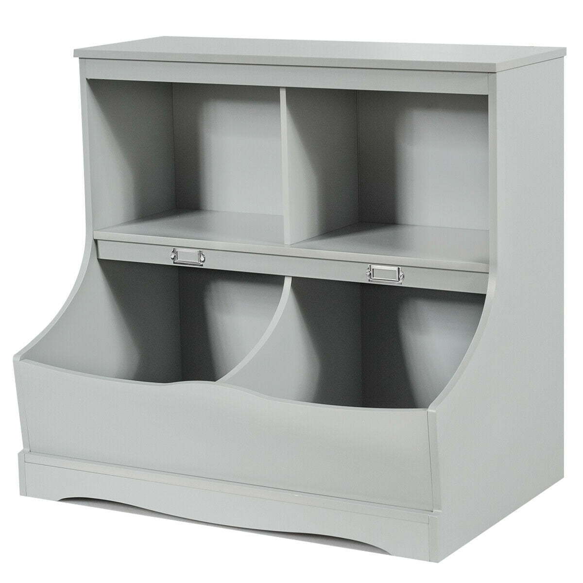Kids Floor Cabinet Multi-Functional Bookcase -Gray - Color: Gray LuxuryLifeWay Online Store
