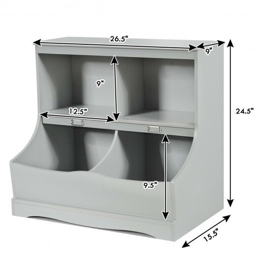 Kids Floor Cabinet Multi-Functional Bookcase -White LuxuryLifeWay Online Store