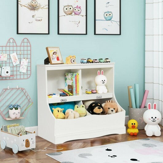 Kids Floor Cabinet Multi-Functional Bookcase -White LuxuryLifeWay Online Store