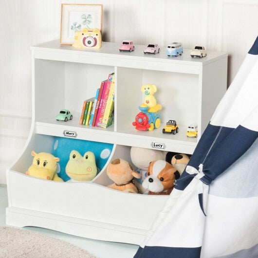 Kids Floor Cabinet Multi-Functional Bookcase -White LuxuryLifeWay Online Store