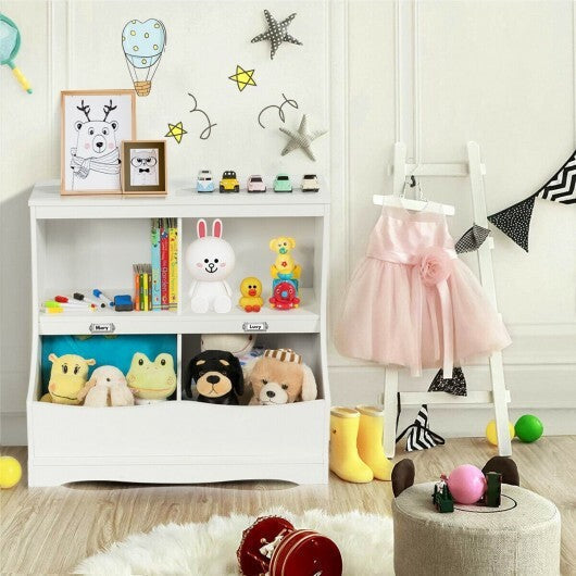 Kids Floor Cabinet Multi-Functional Bookcase -White LuxuryLifeWay Online Store