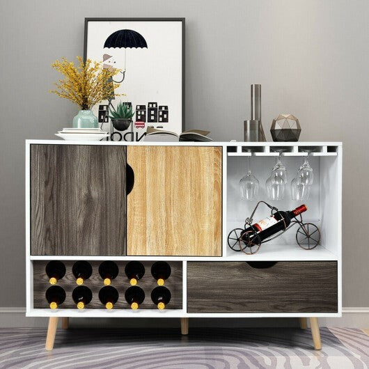 Mid-Century Buffet Sideboard Wooden Storage Cabinet - Color: White LuxuryLifeWay Online Store