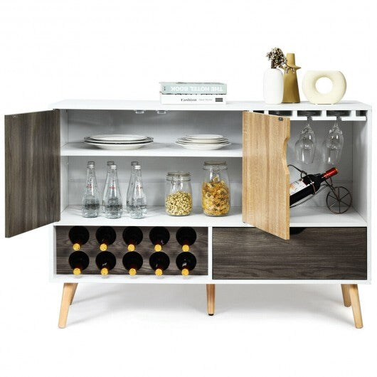 Mid-Century Buffet Sideboard Wooden Storage Cabinet - Color: White LuxuryLifeWay Online Store