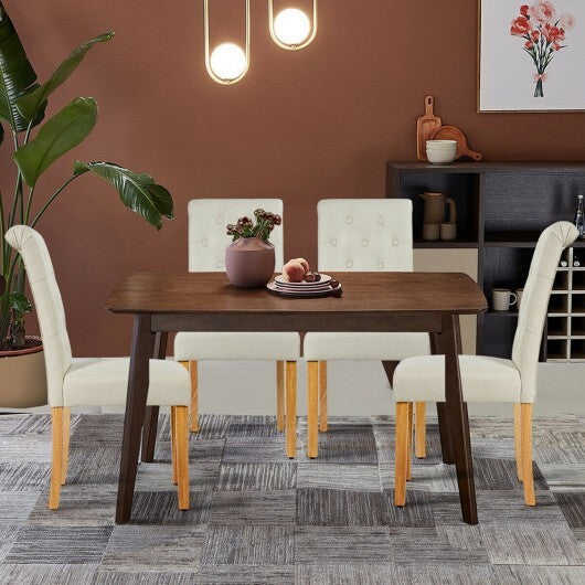 2 Pieces Tufted Dining Chair Set with Adjustable Anti-Slip Foot Pads-Blue and White LuxuryLifeWay Online Store