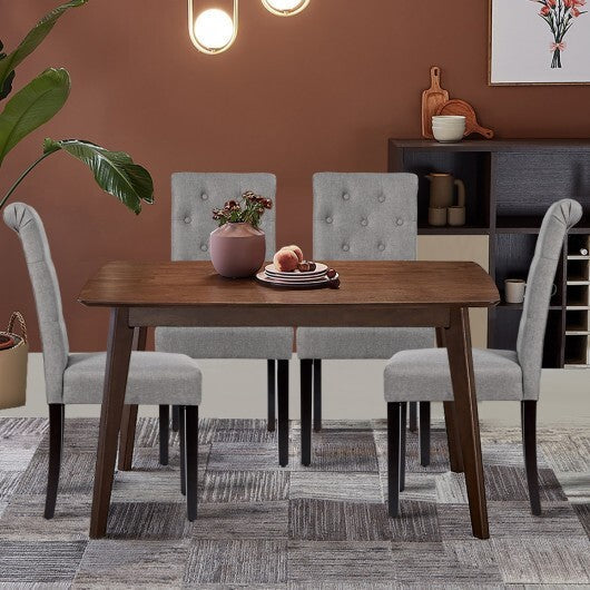 2 Pieces Tufted Dining Chair Set with Adjustable Anti-Slip Foot Pads-Blue and White LuxuryLifeWay Online Store