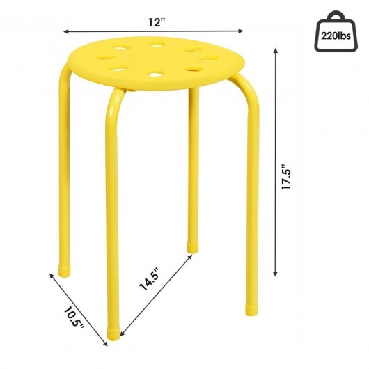 Set of 6 Portable Plastic Stack Stools-Black LuxuryLifeWay Online Store