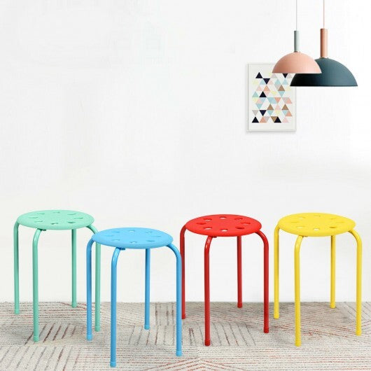 Set of 6 Portable Plastic Stack Stools-Black LuxuryLifeWay Online Store