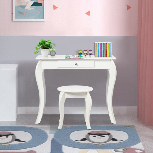 Kids Princess Makeup Dressing Play Table Set with Mirror -Pink LuxuryLifeWay Online Store