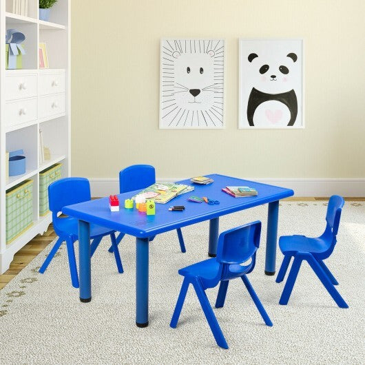 Kids Plastic Rectangular Learn and Play Table-Blue - Color: Blue LuxuryLifeWay Online Store