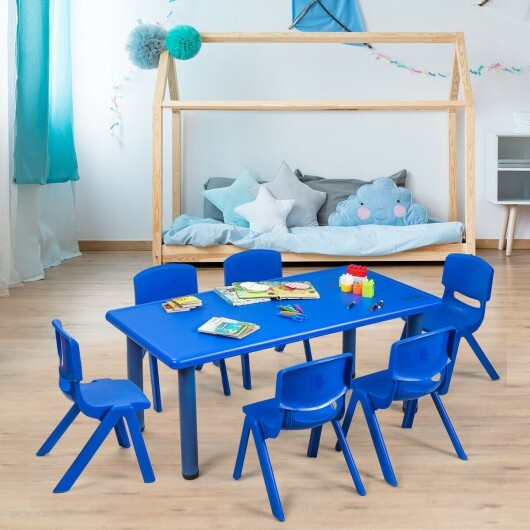 Kids Plastic Rectangular Learn and Play Table-Blue - Color: Blue LuxuryLifeWay Online Store