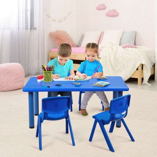 Kids Plastic Rectangular Learn and Play Table-Blue - Color: Blue LuxuryLifeWay Online Store