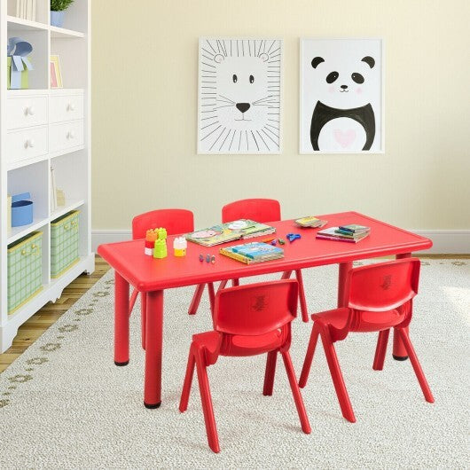 Kids Plastic Rectangular Learn and Play Table-Red LuxuryLifeWay Online Store
